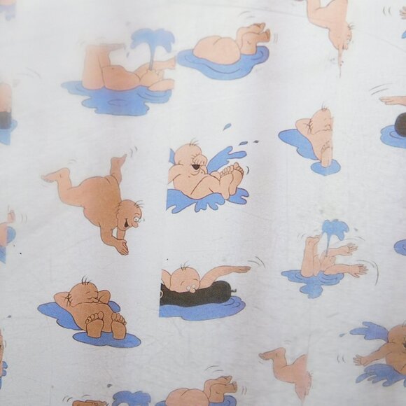 Rare Sealskin Vinyl White w Nude Naked Men Swimming SPLASH Shower Curtain NEW - Picture 5 of 8